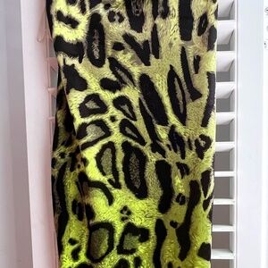 Fashion Nova Women's Dress  Bodycon Green Animal Print Adjustable Strap. Size XS